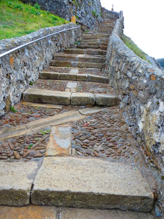 Walking up the numerous steps to San Juan
